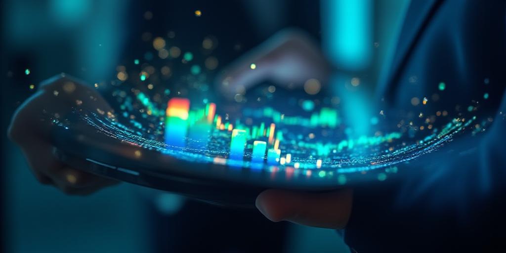 Digitale Transformation und Datenvisualisierung auf einem Tablet